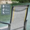 VICLLAX Patio Dining Set for 4, 5 Pieces Outdoor Furniture Includes 40.6" Round Patio Table with Umbrella Hole and 4 Outdoor Swivel Chairs for Lawn Garden, Grey Table and Grey Chairs