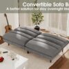 Homall Futon Couch, Modern Futon Sofa Bed with Adjustable Backrest, Convertible Sleeper Sofa Bed for Small Apartments, Loveseat, Office (Corduroy, Grey)