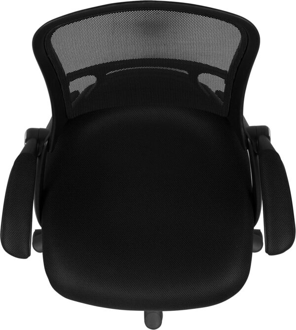 Flash Furniture Porter High Back Black Mesh Ergonomic Swivel Office Chair with Black Frame and Flip-up Arms