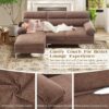 Hanherry 85" Sectional Sofa for Living Room, L Shape Couch Convertible 3 Seater Comfy Cpuch, Modern Chenille Fabric Couch with Reversible Chaise & Fluffy Armrests for Apartment, Small Space