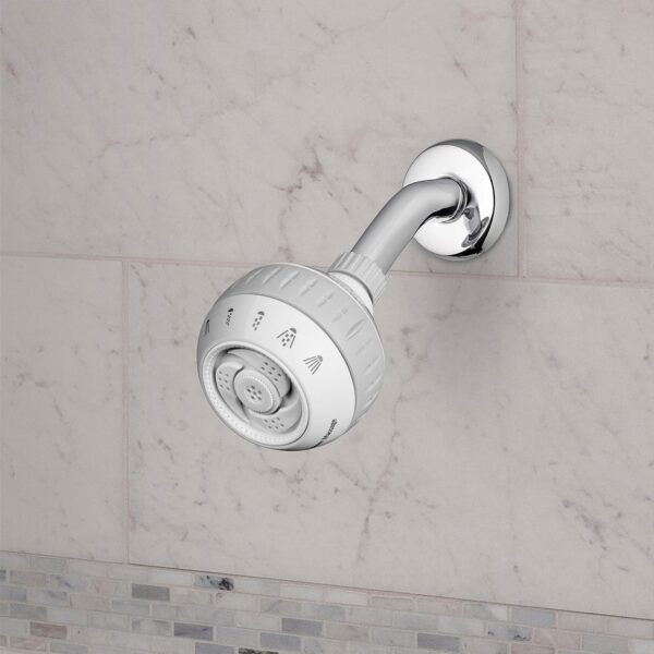 Waterpik Original Massage Shower Head with Massaging Sprays and 6 Modes, DIY Easy Installation, 1.8 GPM, White, SM-621E