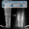 917WxMpwInL._AC_SL1500_.jpg BRIGHT SHOWERS High Pressure Shower Head with Handheld, 9 Spray Settings Showerhead Built in Power Wash to Clean Tub and Pets, Extra Long 69" Hose, Adjustable Bracket, Brushed Nickel