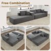 104" L Shaped Modular Sectional Sofa Couch - Comfy Upholstered Cloud Couch for Living Room - Modern Minimalist Couches,Deep Seat,No Assembly Required (Gray,Corduroy, Left Facing Chaise)