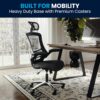 Flash Furniture Kelista High-Back Swivel Office Chair with Adjustable Lumbar Support and Seat Height, Ergonomic Mesh Desk Chair, Black