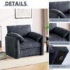 Chenille Oversized Armchair, 38.6" Wide Accent Chairs for Living Room & Bedroom Modern Lounge Chair, Upholstered Mid-Century Reading Chair, Comfy Living Room Chair, Single Sofa Chair, Blue