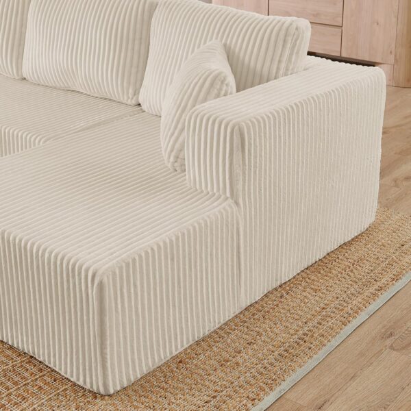 123" Cloud Sectional Couch with U-Shape Chaise,Modern Modular Sofa with Deep Seat, Upholstered Couches for Living Room Bedroom,No Assembly Required Beige (3, Beige)
