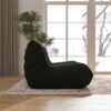 Big Bean Bag Chairs for Adults, 3 Seater Large Bean Bag Chair Sofa, Fireside Chair Lazy Sofa Chair with High Density Comfortable Foam, Modern Bean Bag for Living Room, Bedroom, Office (Black)