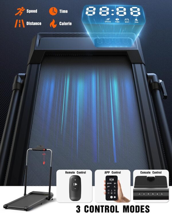 Walking Pad Treadmill, Under Desk Treadmill with Incline for Home/Office, 2 in 1 Folding Treadmills with APP/Remote Control and LED Display, 0.6-7.6 MPH 340 lbs Capacity