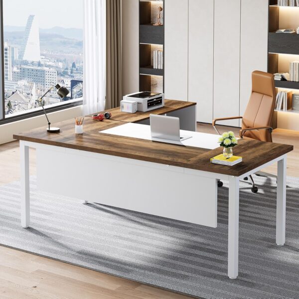 Tribesigns Office Desk with Cabient,63 inches L Shaped Computer Desk with Drawers and Mobile File Cabinet, Executive Desk for Home Office Furniture Sets