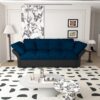 3 in 1 Convertible Sleeper Sofa Bed Queen Size - Modern Cloud Futon Loveseat Couch Pull Out Sofabed Lounge Chaise w/Thicked Cushions and 2 Throw Pillows for Living Room Office RV Small Places
