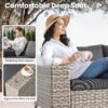 ovios 5 Pieces Patio Furniture Set Outdoor Sectional Sofa Couch with Comfy Cushions Deep Seat, Modern Modular Wicker Rattan Conversation Set for Porch Deck Garden, Black