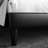 SHA CERLIN Queen Size Platform Bed Frame with Button Tufted Headboard, Faux Leather Upholstered Mattress Foundation, Wooden Slat Support, No Box Spring Needed, Black