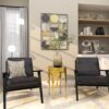 Deco 79 Aluminum Metal Abstract Melting Drip Accent Table with Melting Design and Shaded Glass Top, 16' x 16' x 25', Gold