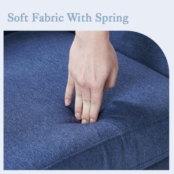 91RsavWJG1L._AC_SL1500_.jpg LUE BONA Navy Blue Linen Accent Chair 18.5" H, Button Tufted Armchair, Comfy Living Room Chair with Arms, Upholstered Modern Arm Chairs for Bedroom, Living Room