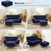 Hanherry 63.8" Sectional Sofa for Living Room, L Shape Couch 2 Seater Loveseat with Ottoman, Modern Chenille Fabric Small Sofa with Ottoman Footstool & Fluffy Armrests for Apartment, Small Space