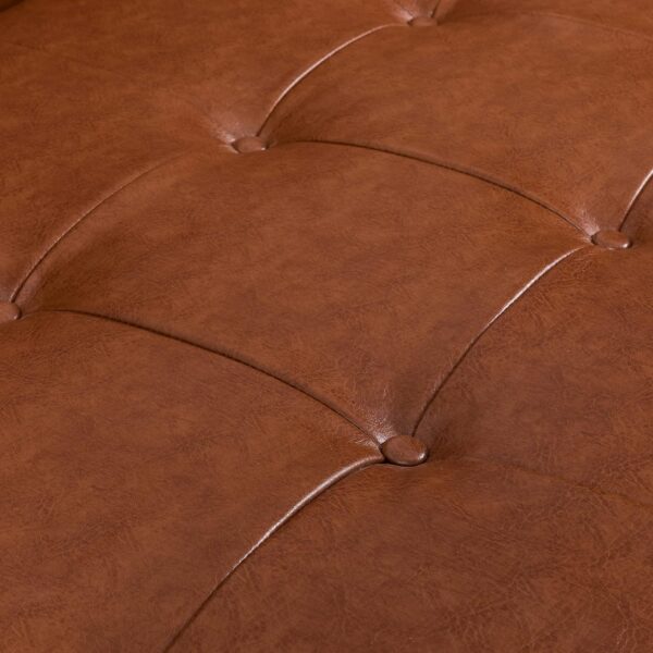 KEIKI 72" Sofa Couch with Wood Frame,Button-Tufted Fabric,Iconic Splayed Legs,Mid Century Modern Design