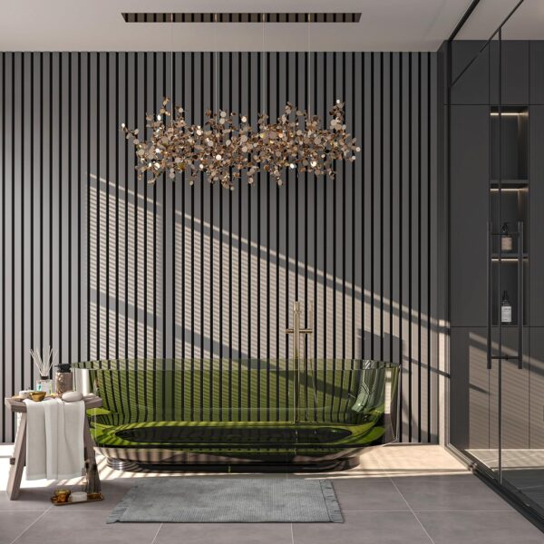 106” x 12.6” Acoustic Wood Wall Paneling, Decorative Sound Proof Panels for Walls and Ceilings, 3D Slat Wood Wall Panels (Set of 20) (Space Grey), 106LACP