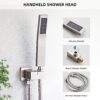 Shower Faucet Set, Rainfall Shower System Complete Wall Mounted for Bathroom with 8 Inch Shower Head and Handheld Rain Mixer Combo Kit with Shower Valve and Shower Trim, Brushed Nickel