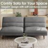 Homall Futon Couch, Modern Futon Sofa Bed with Adjustable Backrest, Convertible Sleeper Sofa Bed for Small Apartments, Loveseat, Office (Corduroy, Grey)