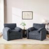 Chenille Oversized Armchair, 38.6" Wide Accent Chairs for Living Room & Bedroom Modern Lounge Chair, Upholstered Mid-Century Reading Chair, Comfy Living Room Chair, Single Sofa Chair, Blue