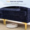 Hanherry 63.8" Sectional Sofa for Living Room, L Shape Couch 2 Seater Loveseat with Ottoman, Modern Chenille Fabric Small Sofa with Ottoman Footstool & Fluffy Armrests for Apartment, Small Space