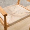 Wahson Mid Century Dining Chairs Set of 2, Natural Wood Modern Kitchen Chairs with Arms, Woven Rope Dining Table Chairs with Hemp Seat