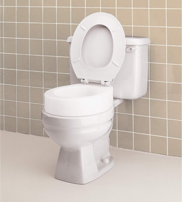 Carex Toilet Seat Riser, Elongated Raised Toilet Seat Adds 3.5 inches to Toilet Height, for Assistance Bending or Sitting, 300 Pound Weight Capacity Toilet Riser