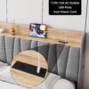 Upholstered Bed Frame with Storage Headboard and Charging Station, Platform Bed Frame with Drawers, Heavy Duty, No Box Spring Needed, Easy Assembly, Grey, Queen Size
