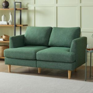 Loveseat - Mid Century Modern 65" Sofa, 2-Seat Upholstered Couch for Small Spaces, Green