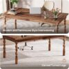 Tribesigns Large Executive Office Desk, 62.2-Inch Farmhouse Modern Computer Desk, Mid Century Study Writing Table Workstations Business Office Furniture with Carved Turned Legs (Walnut)