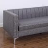 Morden Fort Faux Leather Couch, 71" W Modern Faux Leather Office Sofa Easy to Clean with Highly Wear Resistant Seats and Metal Legs, 3 Seater Couches for Living Room Apartment Lounge Grey