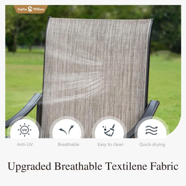 91qJgaNOF0L._AC_SL1500_.jpg Sophia & William 5-Piece Outdoor Patio Dining Set, 4 x Patio Dining Swivel Chairs with 37" Outdoor Square Table, All-Weather for Lawn, Park, and Courtyard