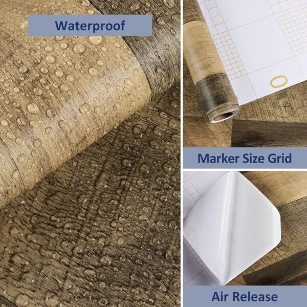 WESTICK Brown Wood Wallpaper Rustic Wood Contact Paper Peel and Stick Countertops Waterproof Butcher Block Countertop Contact Paper for Kitchen Table Cabinets Walls Wooden Vinyl Wrap 15.8" x 394"