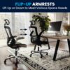 Flash Furniture Kelista High-Back Swivel Office Chair with Adjustable Lumbar Support and Seat Height, Ergonomic Mesh Desk Chair, Black