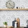 White Floral Peel and Stick Wallpaper Modern Floral 3D Embossed Wallpaper Self Adhesive Removable Contact Paper Waterproof Wallpaper for Bathroom Bedroom Cabinets Decor 17inch×196.8inch Vinyl