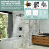 Alesco Shower Faucet Set, Black Tub Shower Faucet with 8-Inch Showerhead and Bathtub Spout, Showerhead and Handle Set Include Valve and Trim Kit, Matte Black