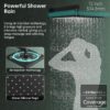 Hoimpro 12 Inch Shower Head System set Bathroom Rain Mixer Shower Head 2 In 1 Handheld Sprayer Wall Mounted, Square Rainfall Shower Faucet Fixture Combo Valve Kits Brass Showerhead, Matte Black