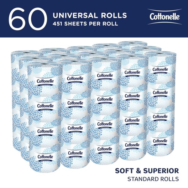 Cottonelle Professional Standard Roll Bulk Toilet Paper (17713), 2-Ply, White (60 Rolls of 451 Sheets, 27,060 Sheet Total)