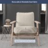 91zidcOHBlL._AC_SL1500_.jpg BELLEZE Mid Century Modern Chair with Sturdy Wood Frame, Upholstered Linen Arm Chair, Easy Assembly Comfortable Accent Chair for Living Room, Bedroom or Office - Maximus (Natural)