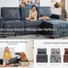 LINSY HOME Modular Sofa, Sectional Couch U Shaped Sofa with Storage, Memory Foam, 6 Seat Sectionals Chaise for Living Room, Dark Grey