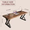 55-Inch Solid Wood Desk, Executive Desk, Modern Simple Style Furniture for Home Office, Large Computer Office Desk Workstation, Laptop Desk Study Writing Table Business Big Desk