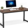 Tribesigns Computer Desk, 55 inch Large Office Desk Computer Table Study Writing Desk Workstation for Home Office, Rustic Brown