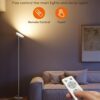 Bright Floor Lamp,42W 3700LM LED Torchiere Floor Lamps for Living Room, 71in. Modern Tall Standing Light with Remote,Color & Brightness Dimmable Sky Light,1/2/3H Timer for Bedroom,Office(Gray)