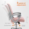 Office Computer Desk Managerial Executive Chair, Ergonomic Mid-Back Mesh Rolling Work Swivel Chairs with Wheels, Comfortable Lumbar Support, Comfy Arms for Home, Bedroom, Study, Student
