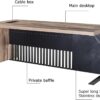 63 Inch Modern Executive Office Desk, Computer Writing Desk for Home Office, Business Furniture Workstation Stainless Steels Sturdy Frame 1.97IN Thick Desktop(Left, 63×31.5×30 in)