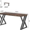 Tribesigns Writing Computer Desk, 55 inch Heavy Duty Study Desk with Z-Shaped Metal Leg, Modern Simple Home Office Computer Desk, Rustic Brown