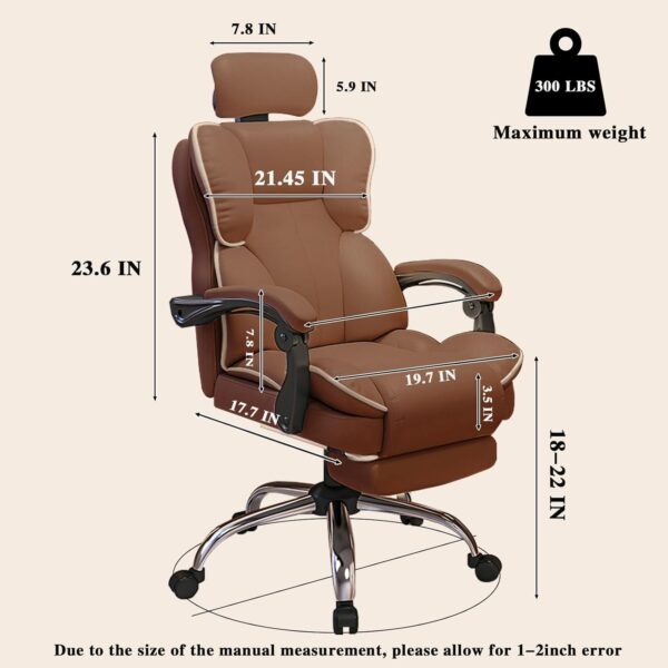 HDHDBA Executive Office Chair High Back Adjustable Home Computer Chairs Big and Tall Desk Chair Back Support Swivel PU Leather Chair with Lumbar Support