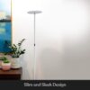 Brightech Sky Flux Dimmable LED Floor Lamp – Super Bright Floor Lamp for Living Room and Offices – Torchiere Standing Lamp with 3 Light Options, Tall Lamp for Bedroom Reading and More - White