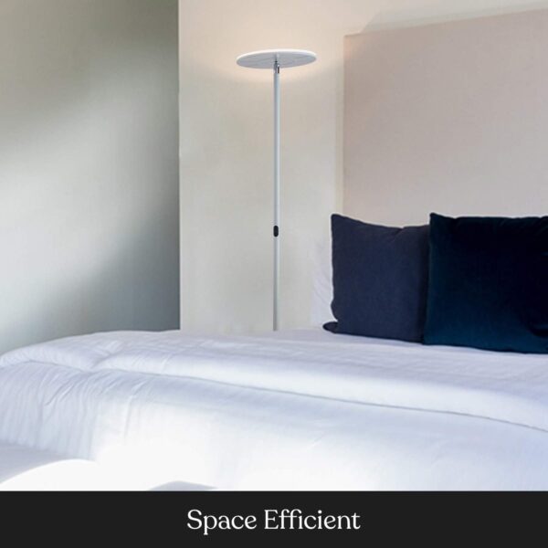 Brightech Sky Flux Dimmable LED Floor Lamp – Super Bright Floor Lamp for Living Room and Offices – Torchiere Standing Lamp with 3 Light Options, Tall Lamp for Bedroom Reading and More - White