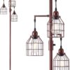 9MMML Floor Lamp for Living Room, Farmhouse Industrial Dimmable Floor lamp, 3 Lights Metal Cage Tree Standing Lamp,68", 3Pcs LED Bulbs Included